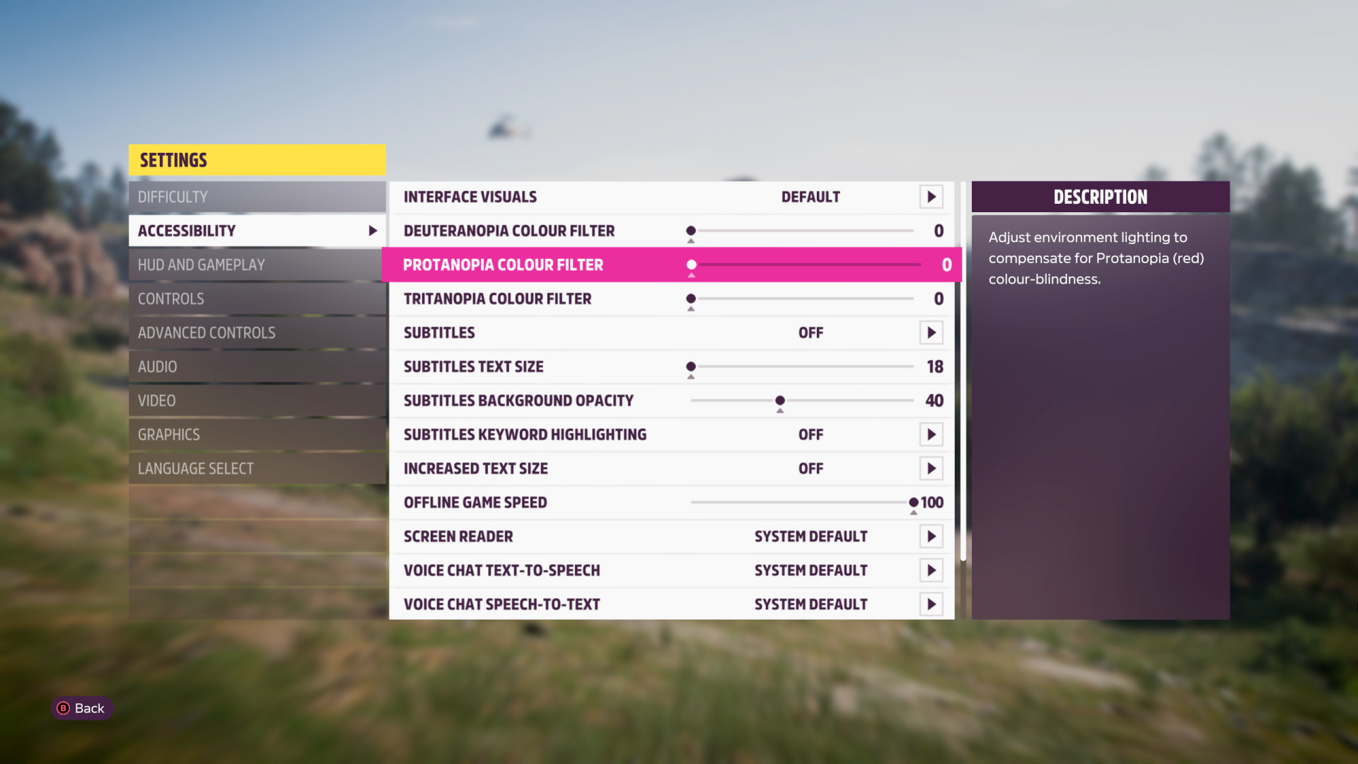 Colorblind modes in Forza Horizon 5