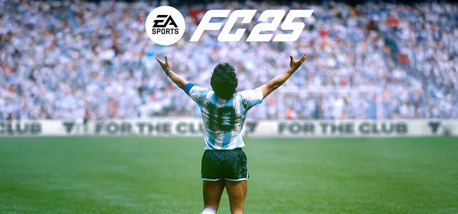 Article featured image showing player gesturing towards fans in background, EA FC 25 game logo above