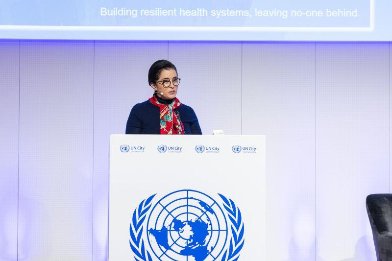 Dr. Balkhy addressing an international health meeting. Source: WHO Eastern Mediterranean Regional Office.