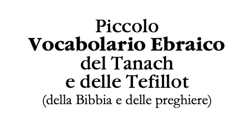 Piccolo Vocabolario Ebraico del Tanach e delle Tefillot