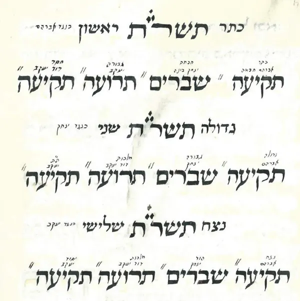 La struttura dei suoni dello Shofar