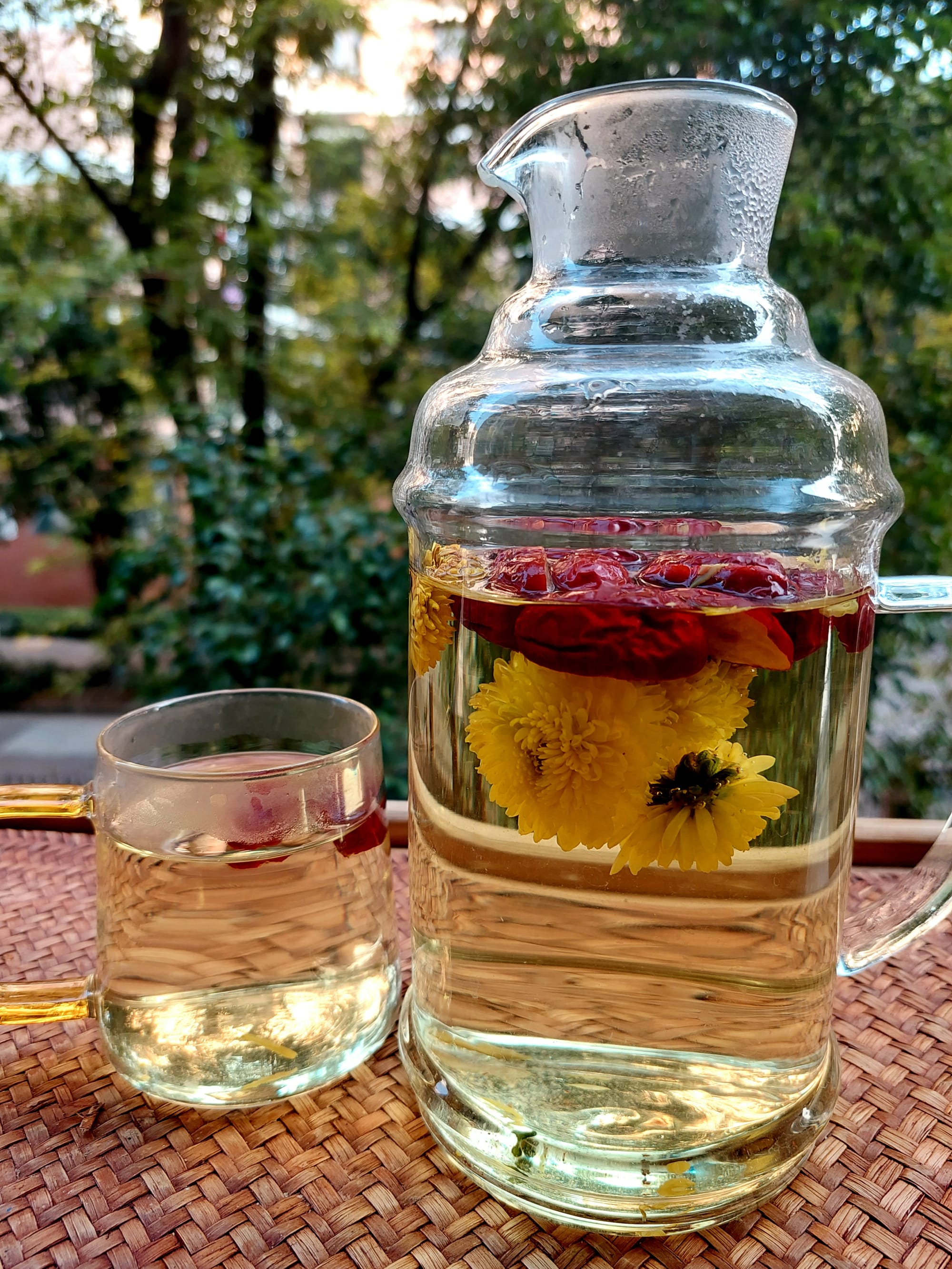 Flask Chrysanthemum and Jujube Tea