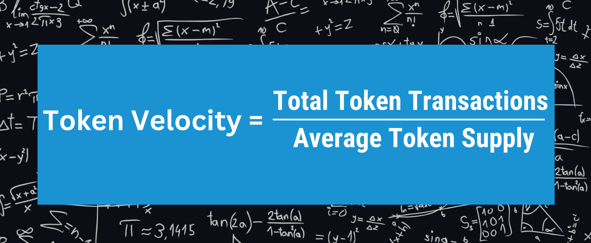 Token velocity formula illustrating how transaction volume relates to average token supply