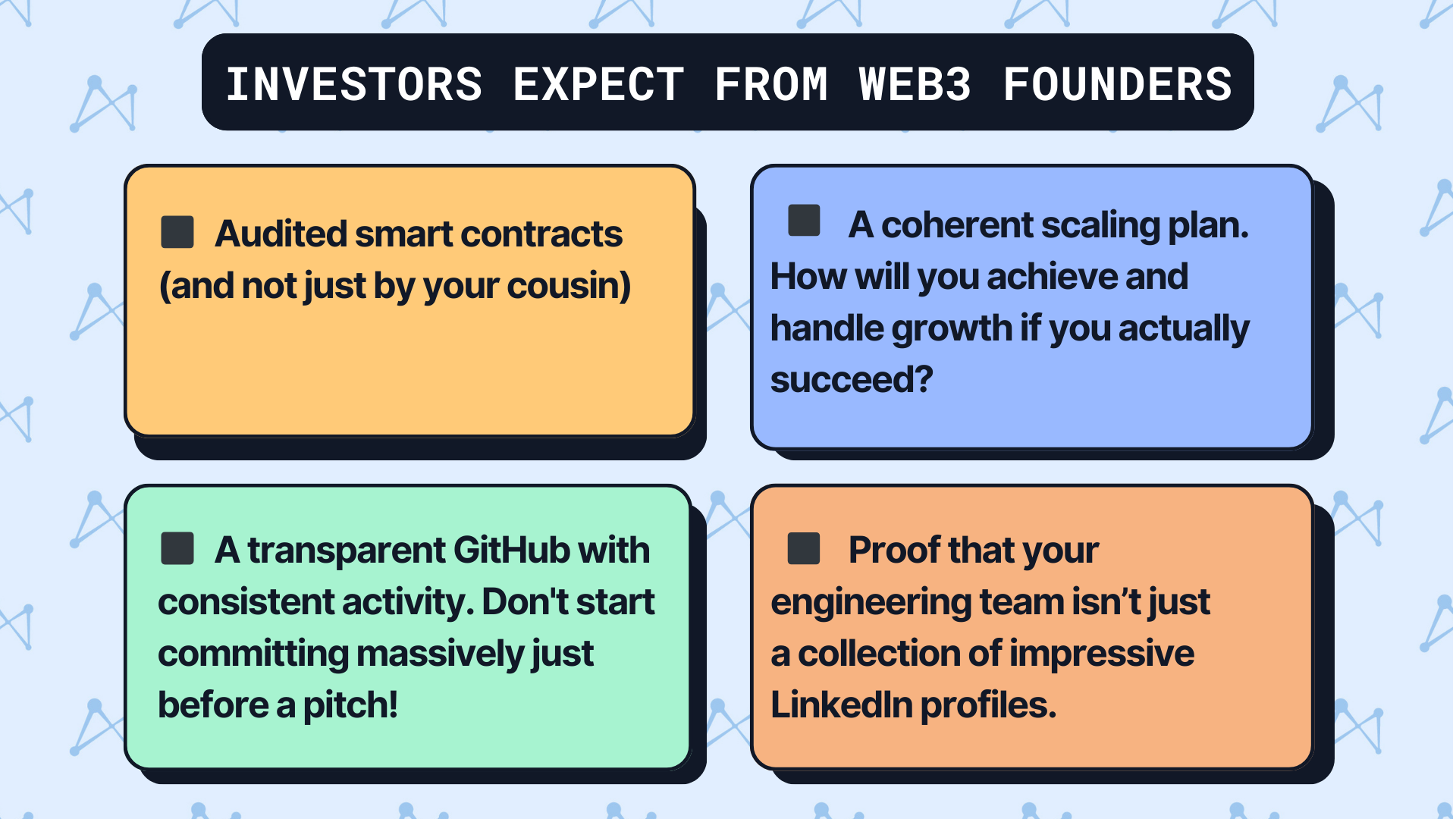 Investors expect from web3 founders now