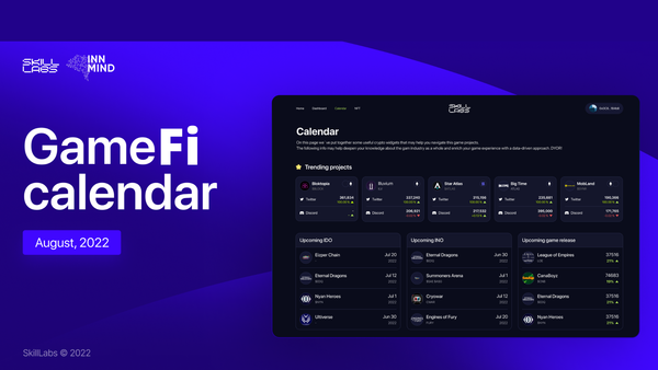 GameFi Calendar: the new P2E analytics product from InnMind's strategic partner