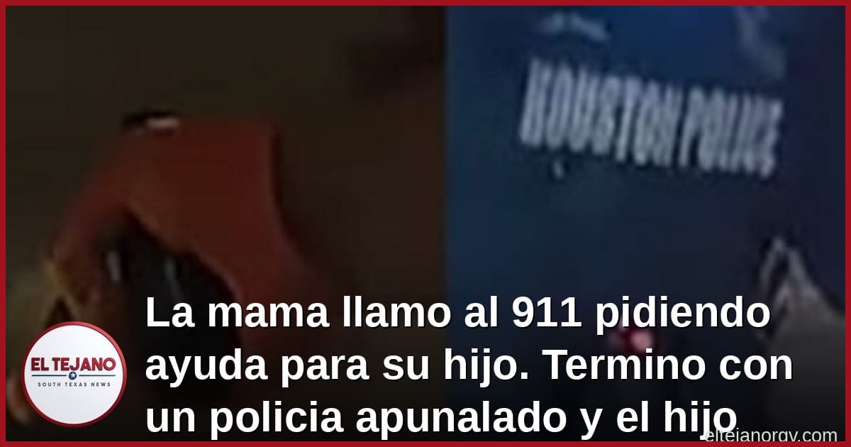 La mama llamo al 911 pidiendo ayuda para su hijo. Termino con un policia apunalado y el hijo baleado.