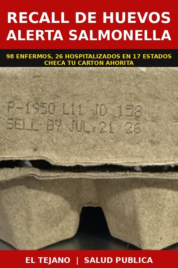 Brote de Salmonella por Huevos Enferma a 98 Personas en 17 Estados
