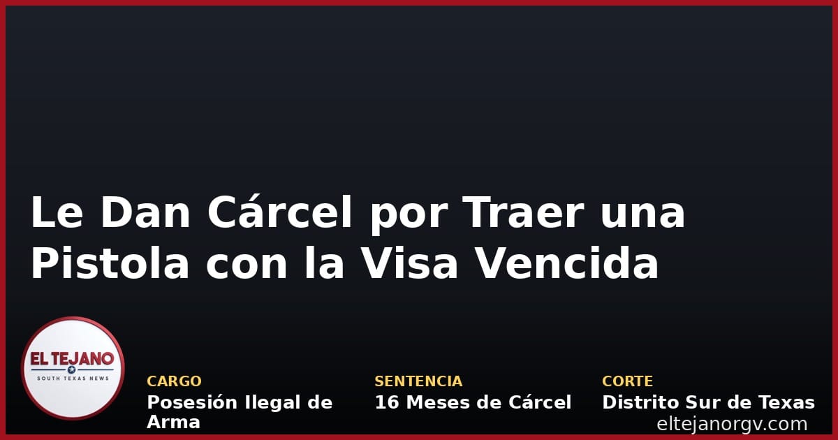 Le dan cárcel por traer una pistola con la visa vencida