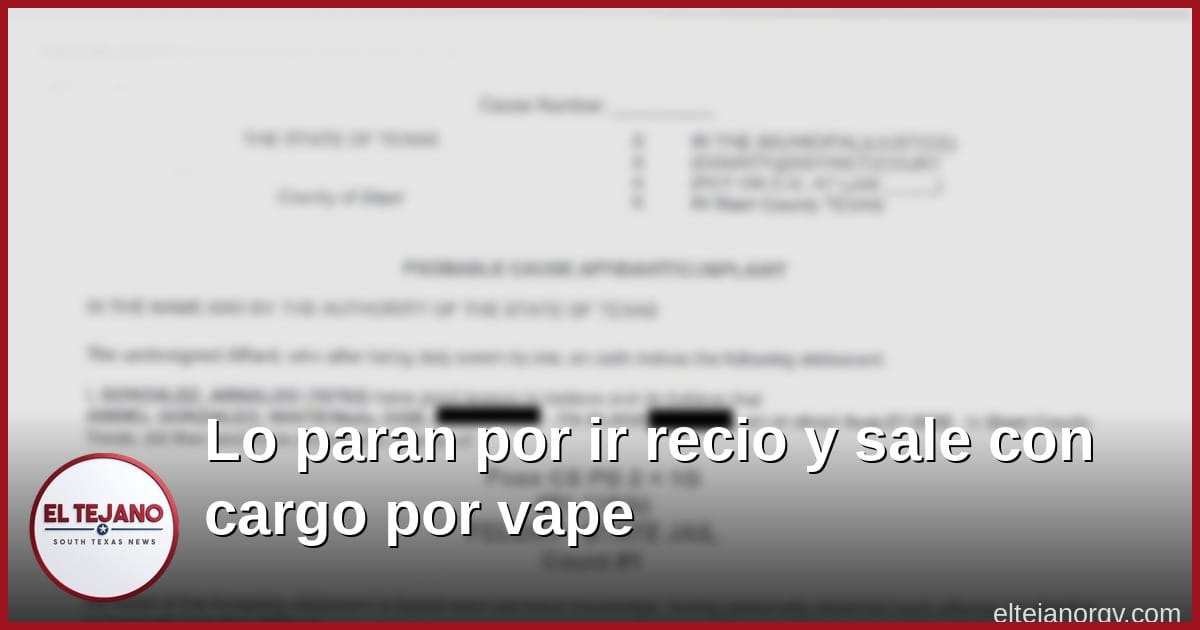 Lo pararon por ir recio en la 83 y salió con cargo de delito grave por un vape de THC