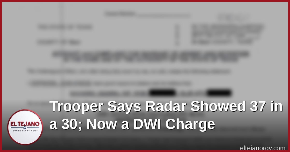 Trooper Says Radar Showed 37 in a 30 on US 83. Now the Driver Faces a DWI Charge