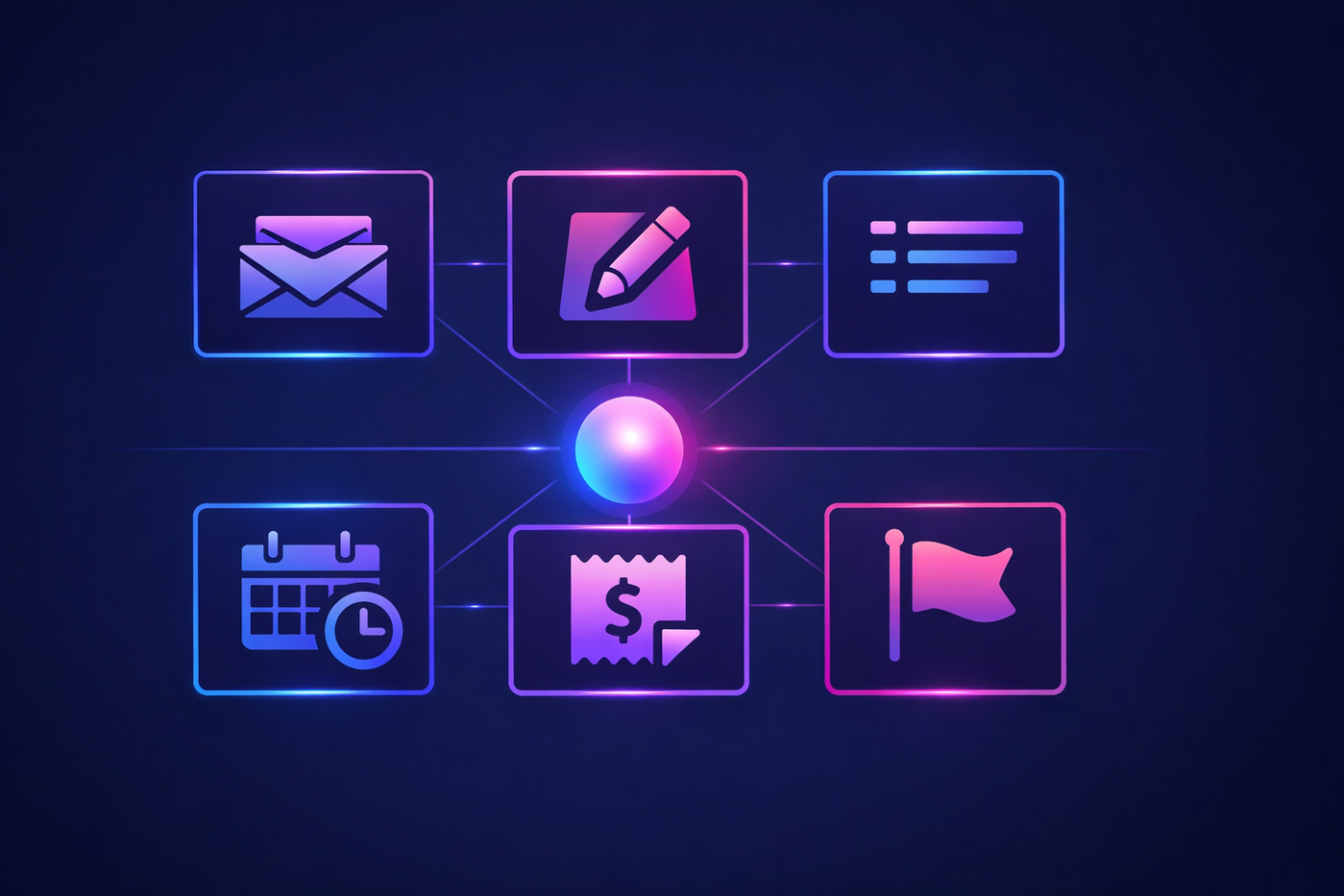 Six recurring inbox automations connected through one agent