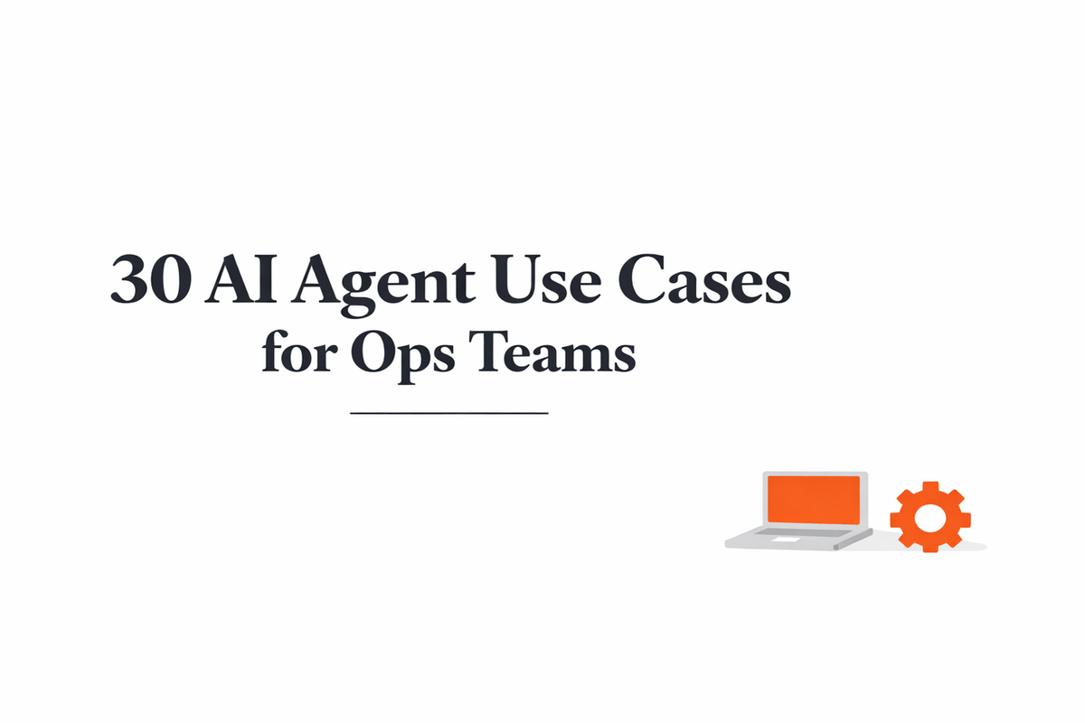 AI agents handling 30 operations workflows across IT, RevOps, Finance, HR, and Compliance, ranked by ROI impact