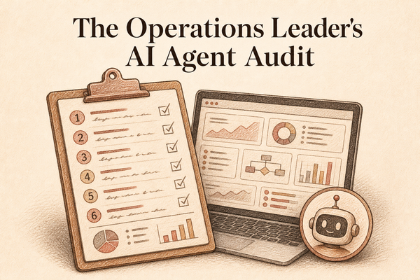 Pazi's hand-drawn editorial illustration for The Operations Leader's AI Agent Audit