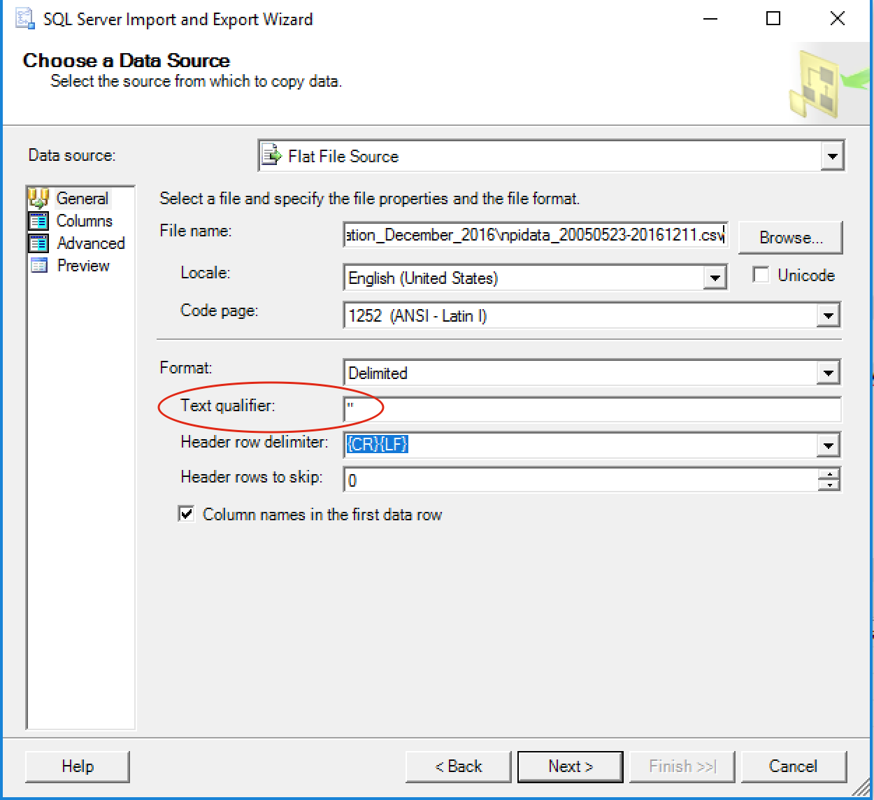 SQL Server Import and Export Wizard Screen Shot