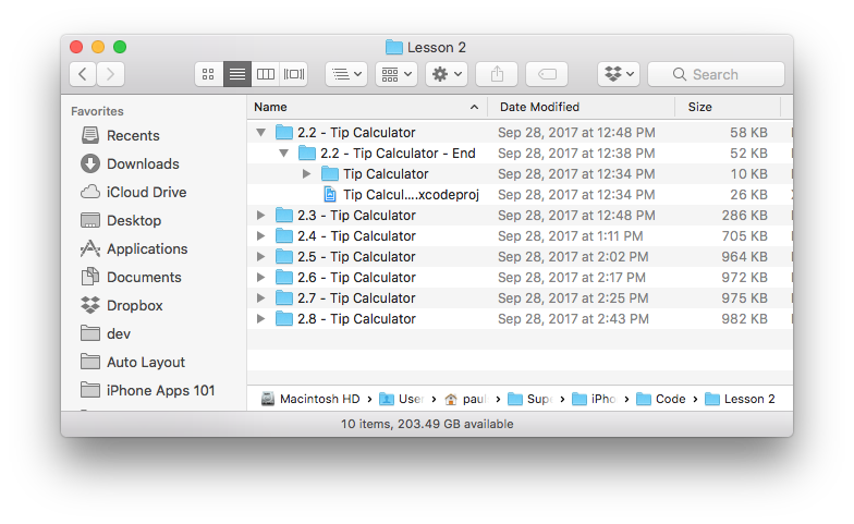 Easy Xcode Project Backup with Finder