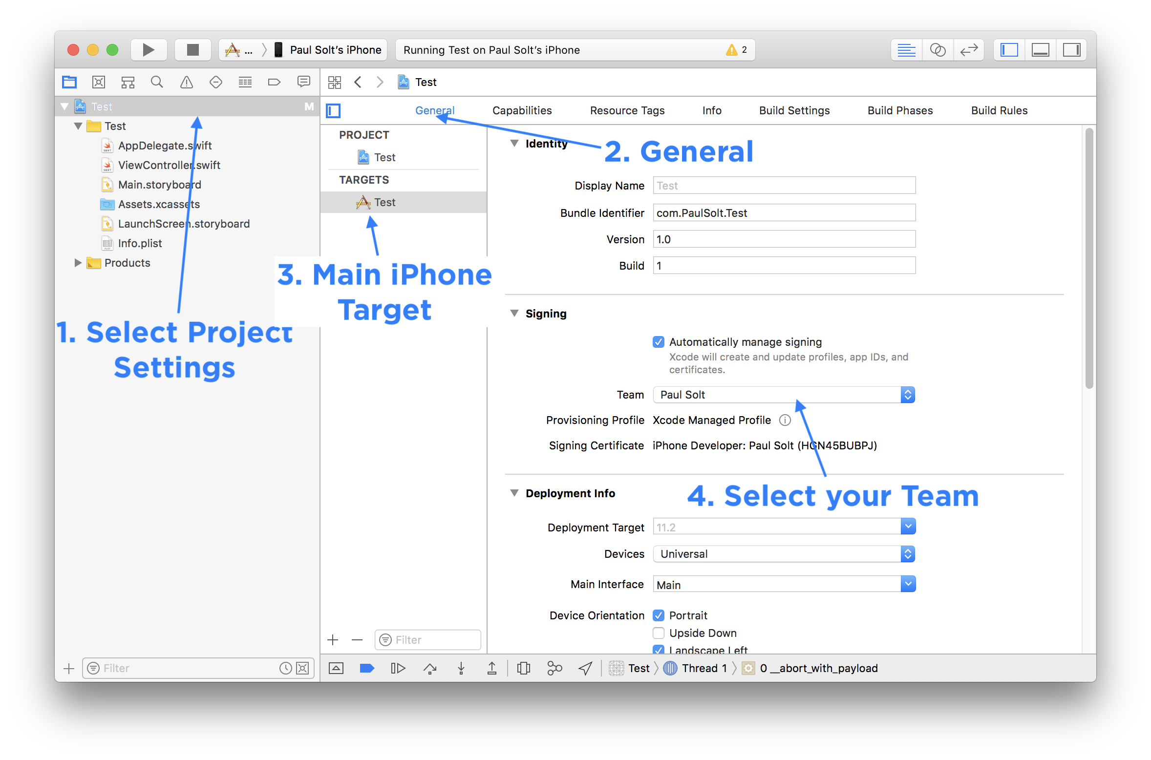 Select Your Xcode Team Profile