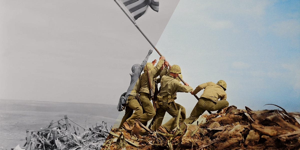 Raising the Flag on Iwo Jima, 1945