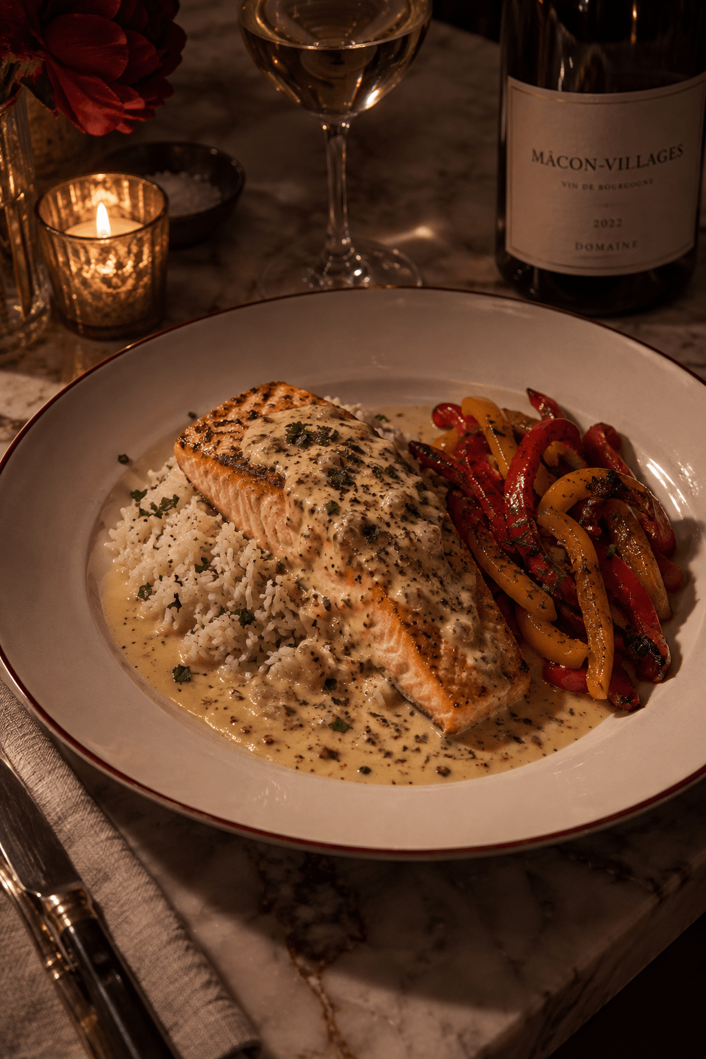 Creamy Dijon Salmon for a Date Night at Home