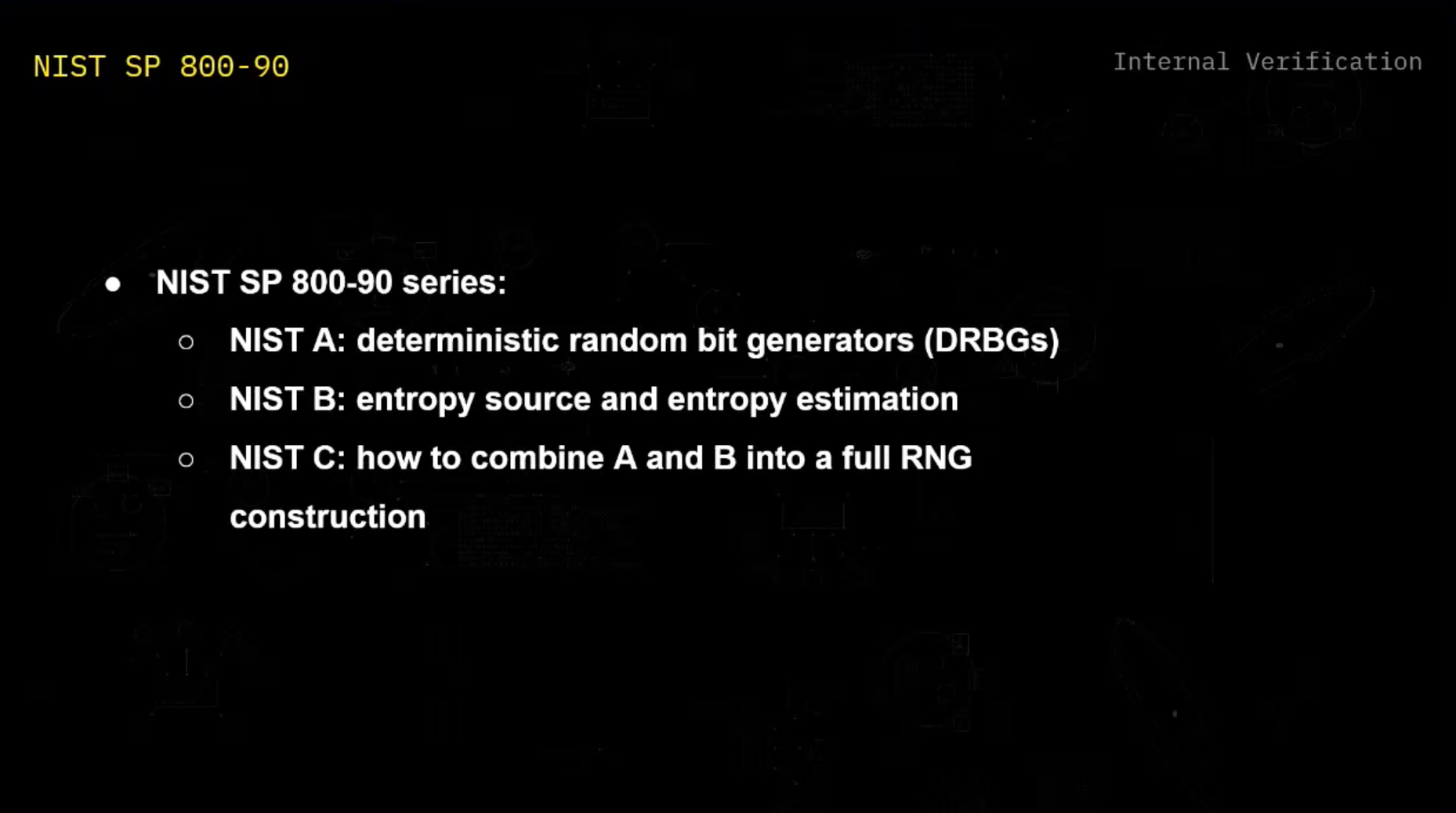 the different NIST SP frameworks for the seed and recovering the whole number sequence generated from RNGs and how they are split up.