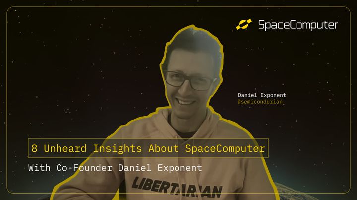 Daniel Bar, co-founder of SpaceComputer featured against a space backdrop to build excitement for our first podcast episode. 