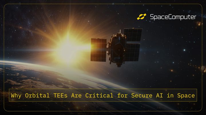 image of a satellite with solar panels in sun synchronous orbit (SSO) on Earth's horizon. 