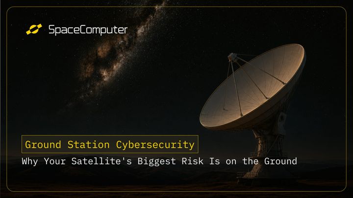 image of a ground station dish on the ground facing up towards the milky way galaxy