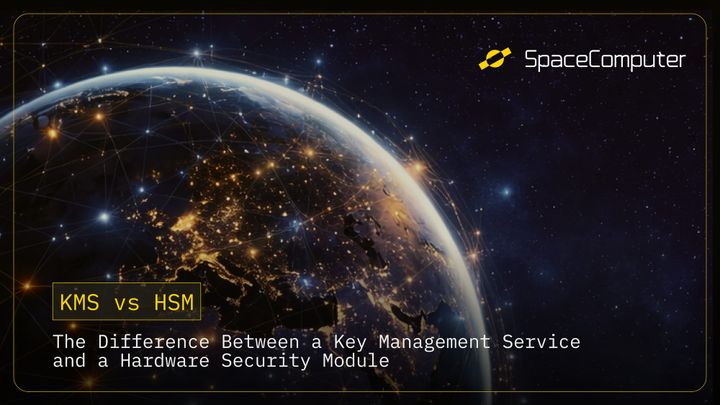 image of an Earth with network lines and lights over the land surfaces. Title of the blog reads: KMS vs HSM: The Difference Between a Key Management Service and a Hardware Security Module. 
