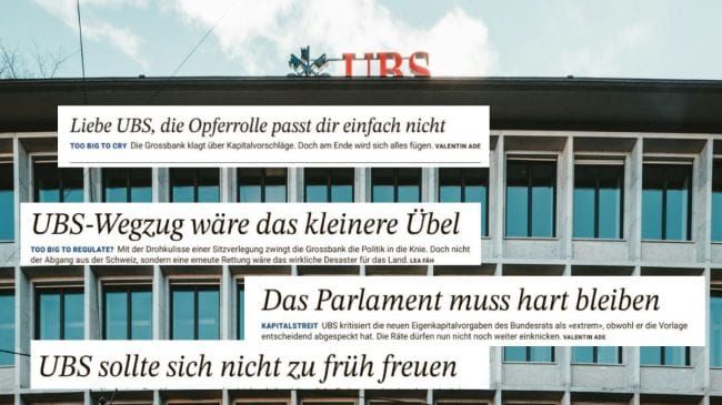 Die UBS schaltet keine Inserate mehr in der «Finanz & Wirtschaft»