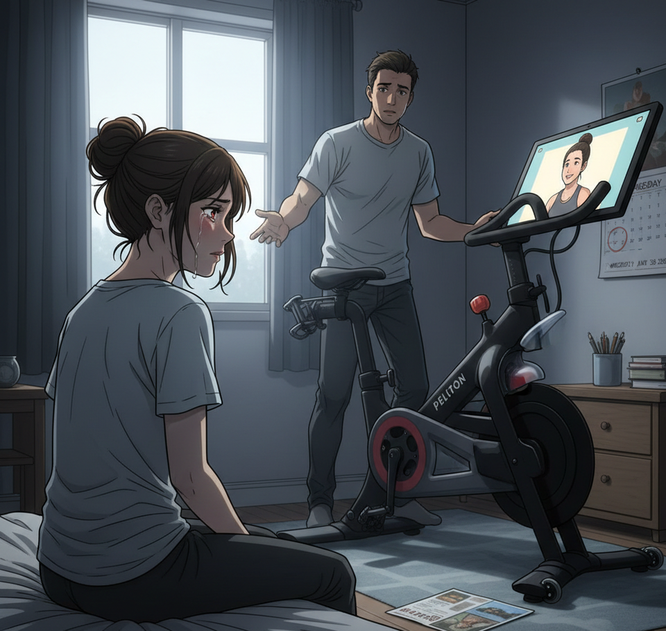 My husband "surprised" me with a Peloton for our anniversary after I told him I was struggling with my post-baby body