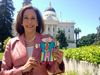 Kamala Harris poses with Flat Stanley at the California State Capitol in 2013.