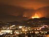 fire burns in hills of los angeles