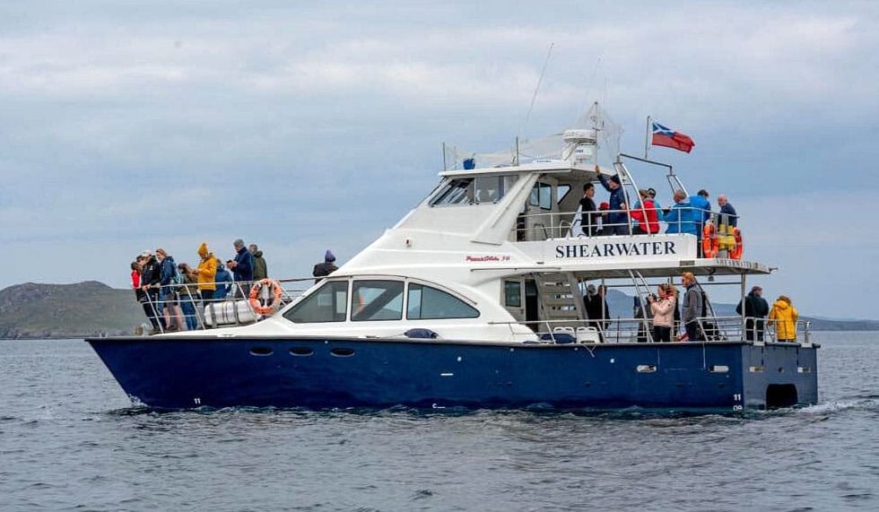 The Shearwater tour boat in action in Loch Broom