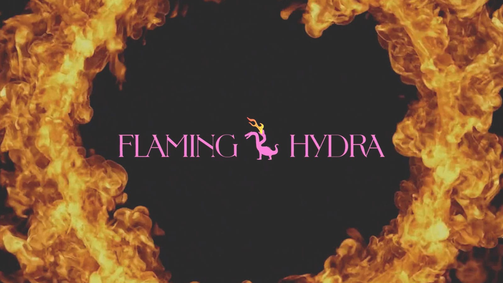A ring of fire and the FLAMING HYDRA logo within