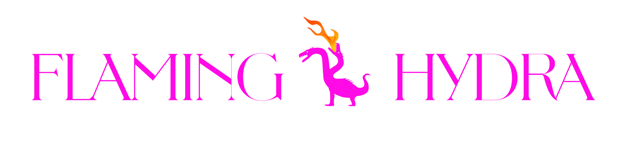 A hot pink hydra breathing FIRE