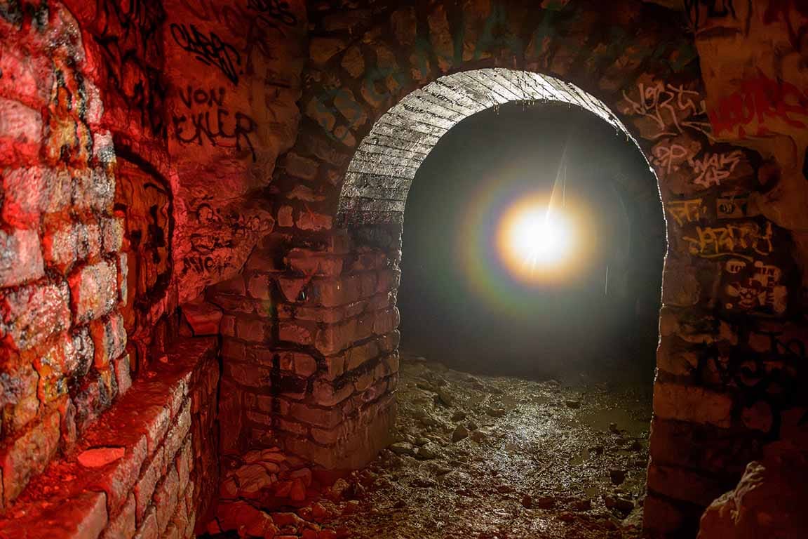 Stone arch in catacomb