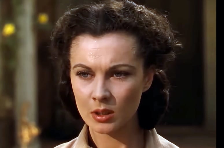 Vivien Leigh as Scarlett O'Hara in Gone With the Wind, screenshot via YouTube
