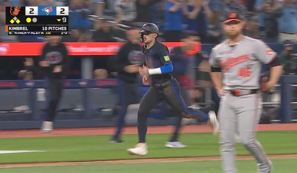 Screenshot from a baseball broadcast