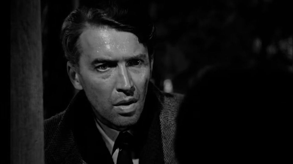 George Bailey, facing the consequences of never having existed at all, in 'It's a Wonderful Life'