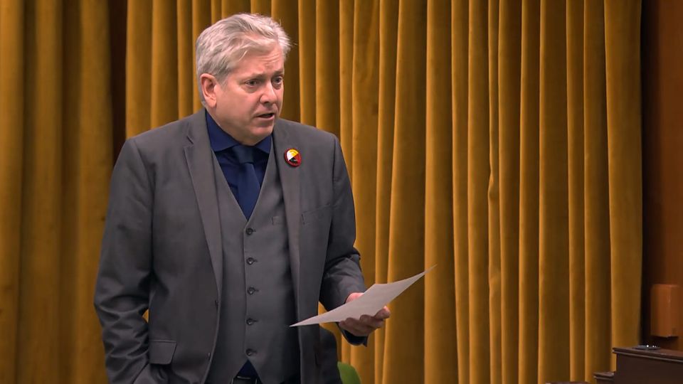 Angus addressing Parliament: "Is the government going after the AR-15... or is this the Conservative leader being the 'real deal' of disinformation for the likes of Alex Jones?"