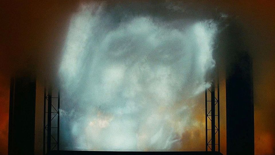 Mélanie Laurent's burning face on the movie screen in the final scenes of INGLOURIOUS BASTERDS