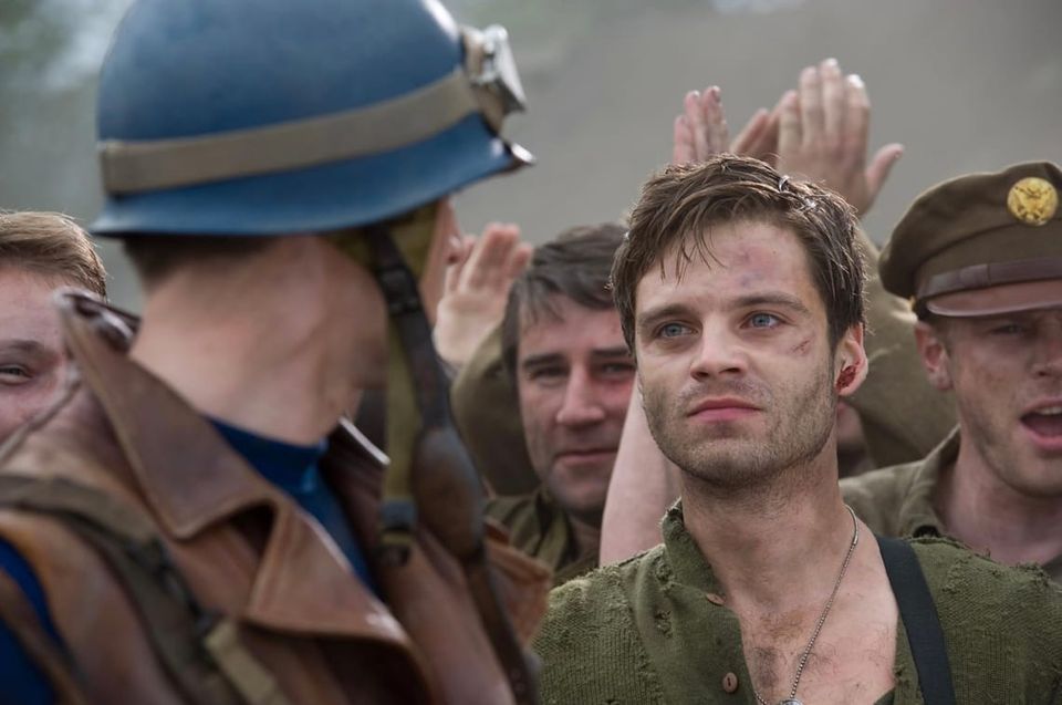 Bucky looking at Capt. America with love
