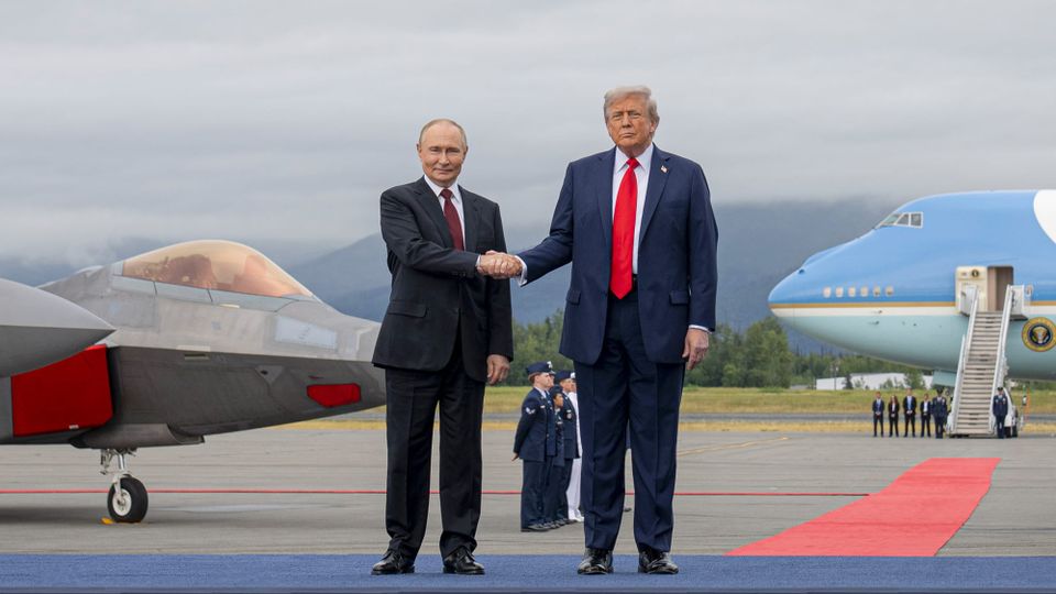 Donald Trump and Vladimir Putin at Joint Base Elmendorf-Richardson, Anchorage, Alaska, August 15, 2025