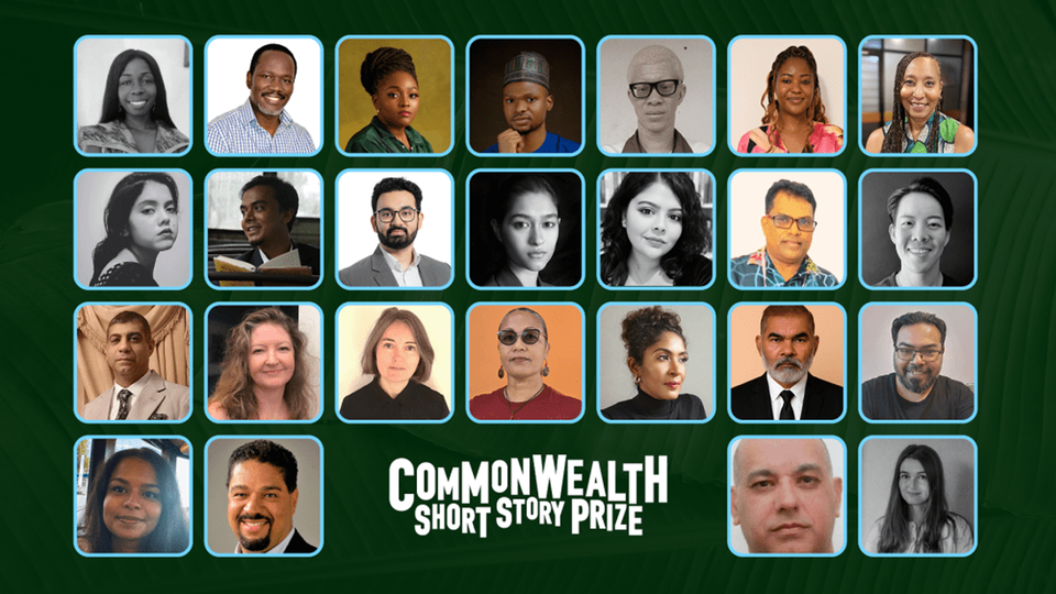 Long list contestants for the Commonwealth Short Story Prize 2026, with Jamir Nazir second from right, third row down
