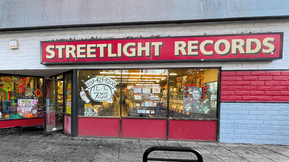 Facade of Streetlight Records, Santa Cruze