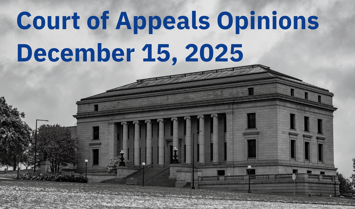 Minnesota Court of Appeals Opinions: December 15, 2025
