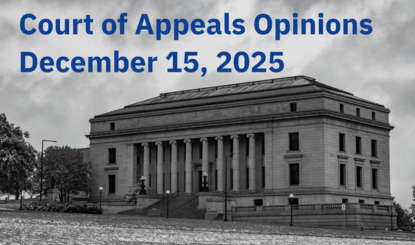 Minnesota Court of Appeals Opinions: December 15, 2025