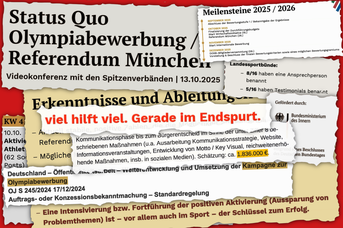 Millionen an Steuermitteln für Propaganda zum Olympia-Bürgerentscheid: "Aussparung von Problemthemen ist der Schlüssel zum Erfolg"