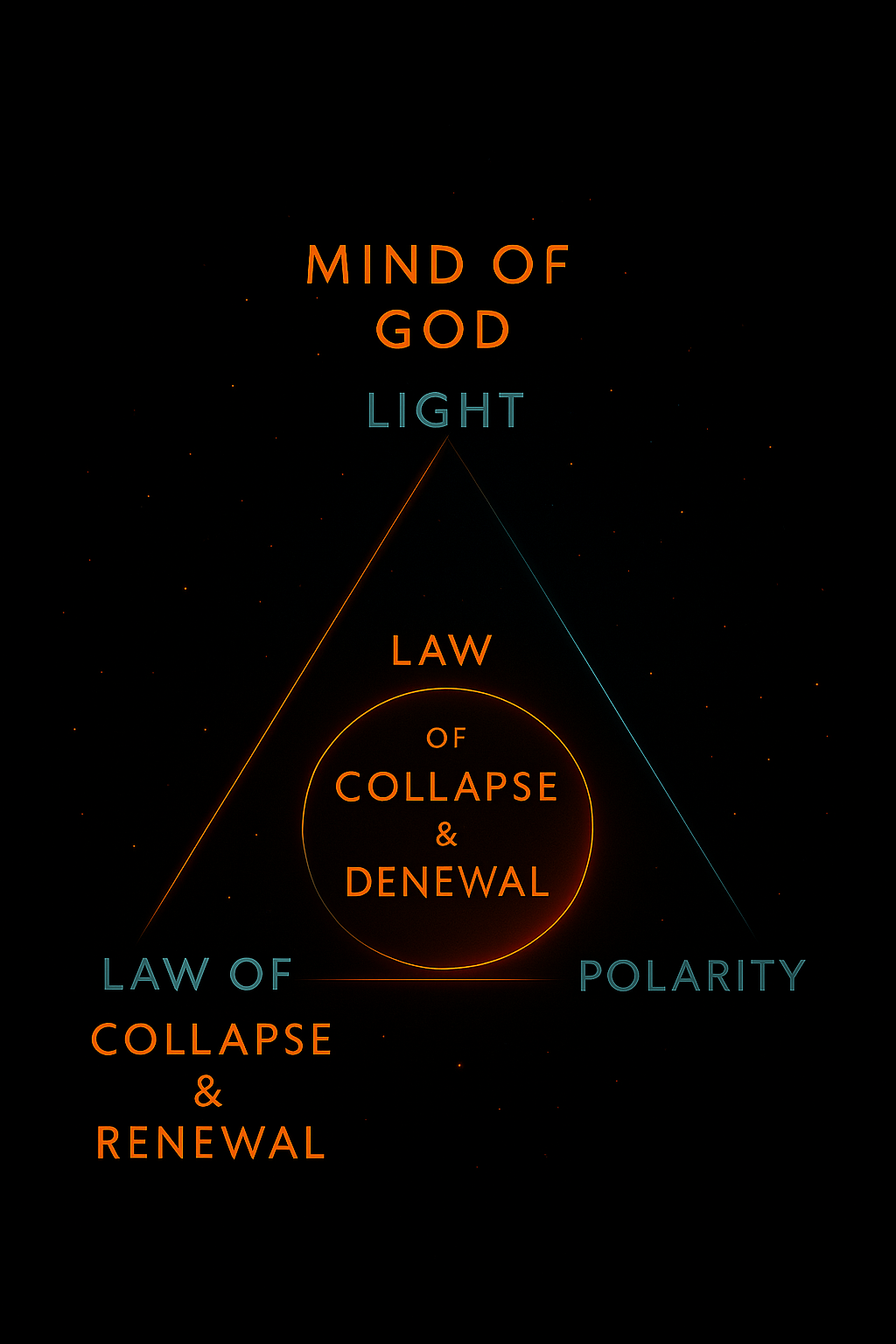 A diagram illustrating cosmic grammar: substrate, law, and polarity