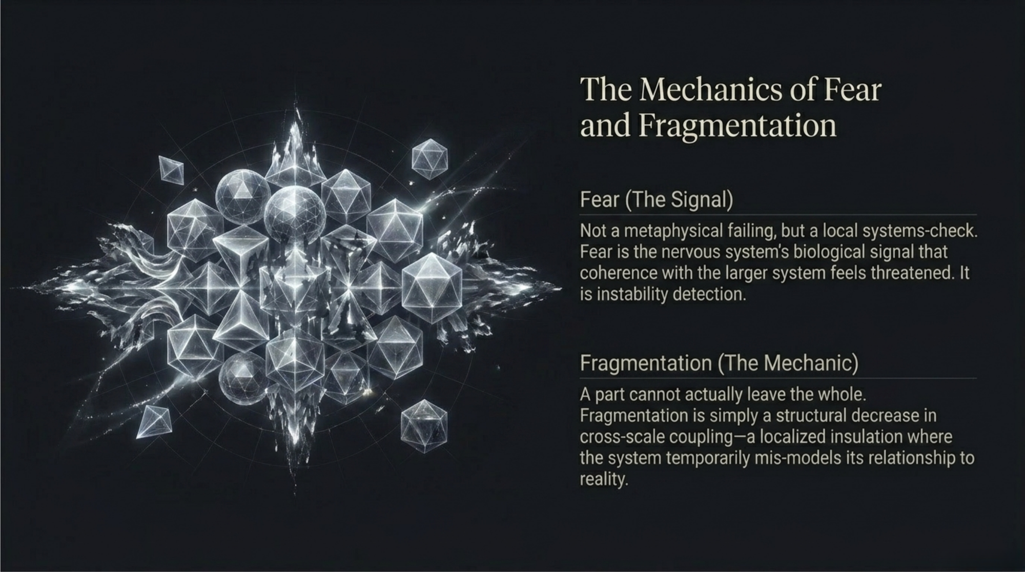 Illustration of how the mechanics of fear and separation affect the signal and coherence.