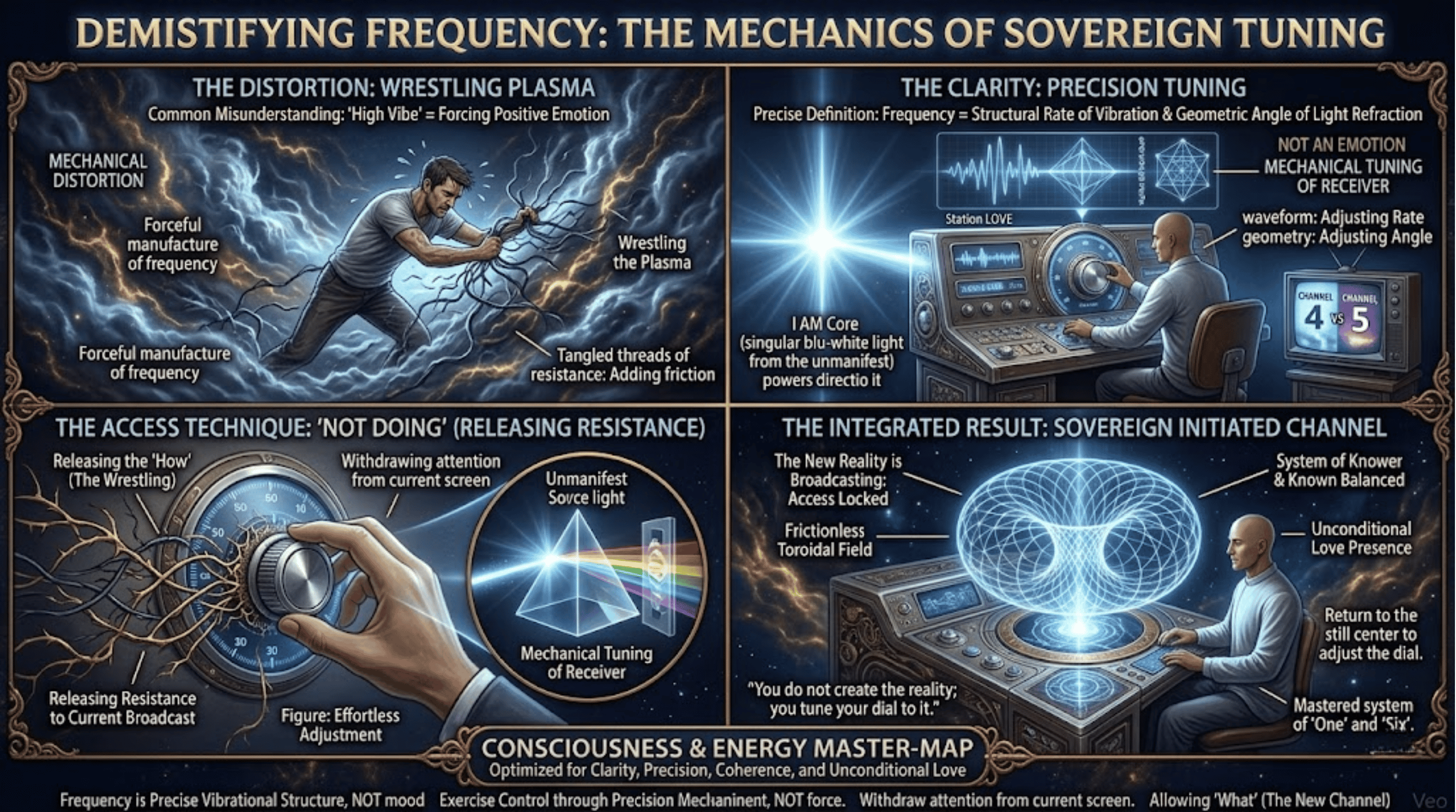 Infographic illustrating different analogies and ideas related to the concept of frequency.